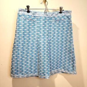 Lili Petrus Express Made In Italy Blue and White Patterned Skirt Size 8